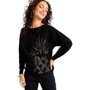Tommy Bahama Wool Cashmere Pineapple Sweater Black Size Large